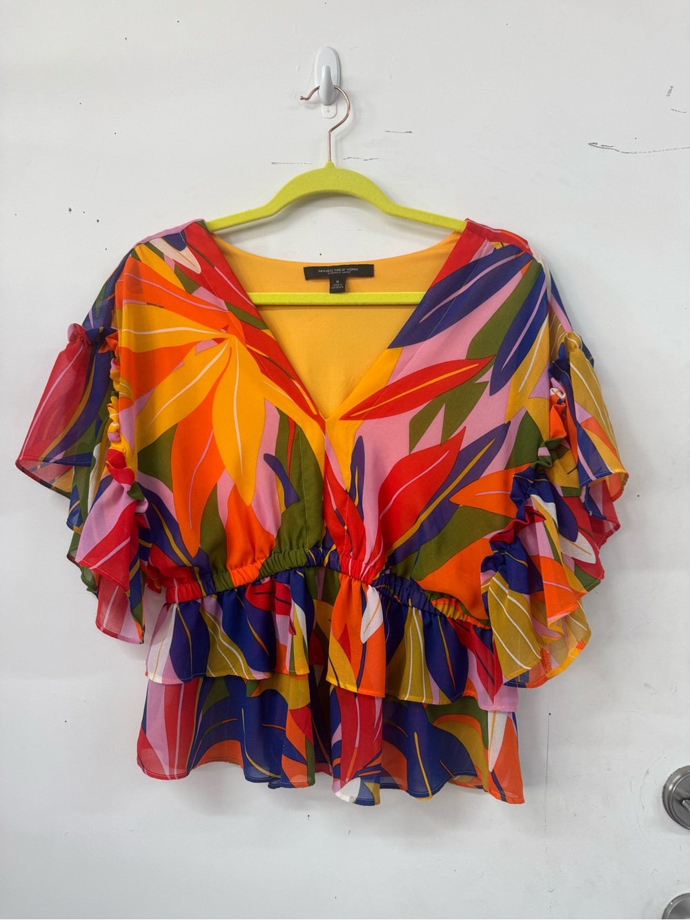Marc New York Colorful Peplum Top M